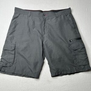 Burnside Mens Cargo Shorts Gray Multi Pocket Casual Outdoor Size 38